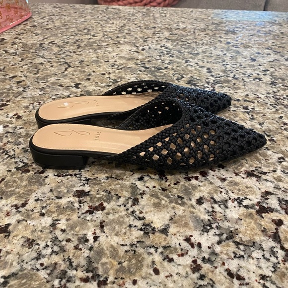 Joie Behold black woven leather slip-on mules - Picture 6 of 10